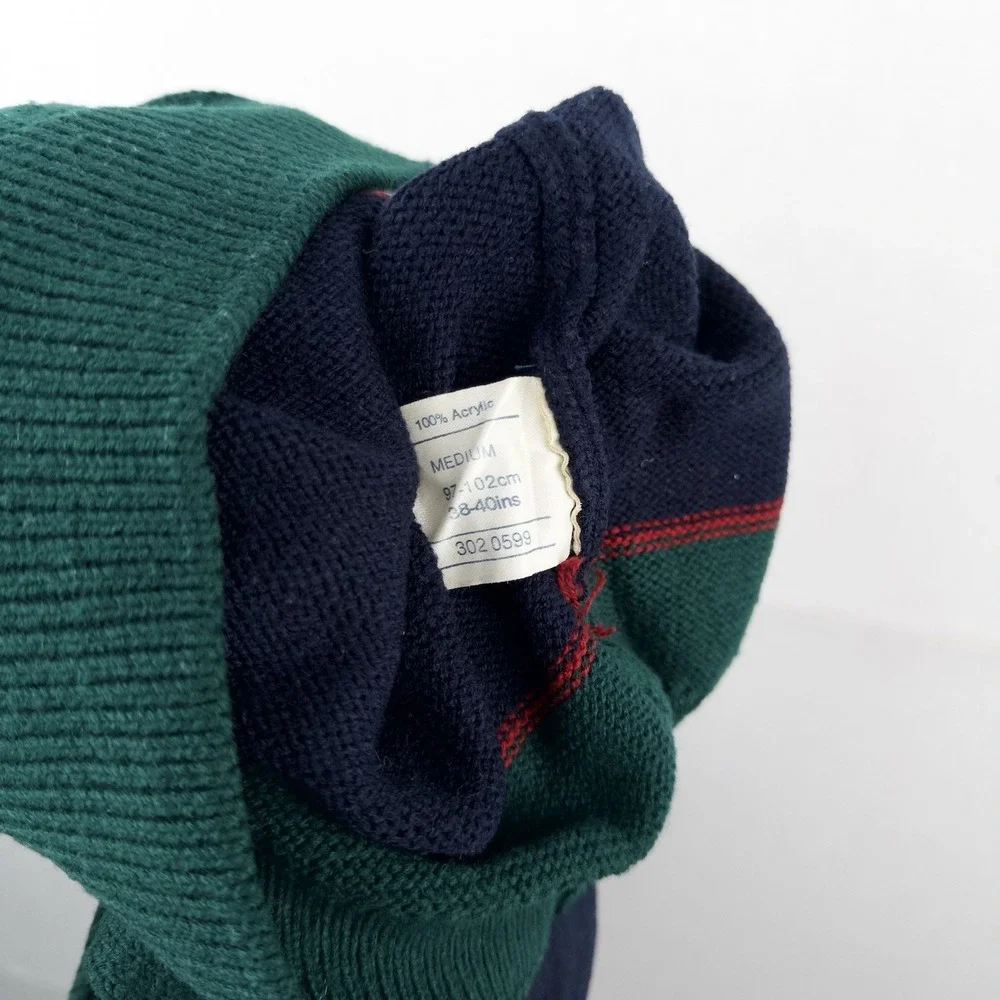 90's Vtg Embroidered Classic Yacht Club Racing Sweater Acrylic Color Block